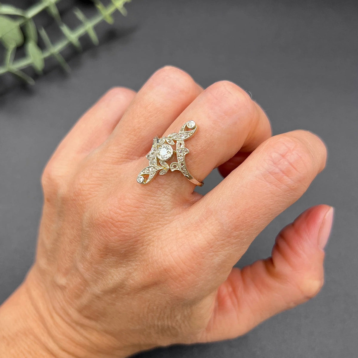Antique Belle Epoque Edwardian Diamond Ring, Circa 1900