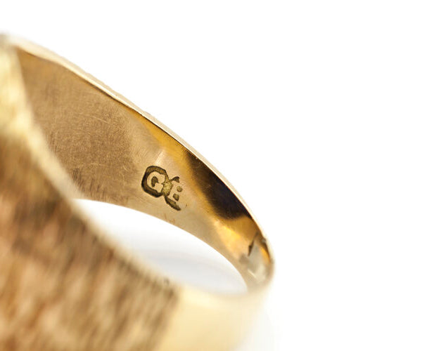 Vintage Lapis Lazuli and 18ct Yellow Gold Oval Seal Ring, Circa 1970s