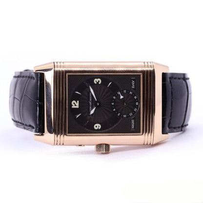 Jaeger LeCoultre Reverso Grande Taille Duoface Day and Night Manual Watch in 18ct Rose Gold; Ref 270.2.54, with Jaeger-LeCoultre box and papers