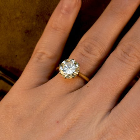 4.06ct Diamond Solitaire Engagement Ring in 18ct Yellow Gold
