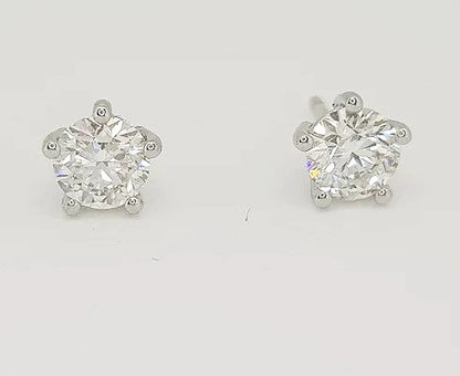 1.80ct Diamond Single Stone Stud Earrings, G/H colour, SI2 clarity, 1.80 carats, five-claw set, 18ct white gold, post and butterfly fittings