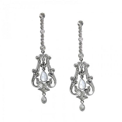 Aquamarine and Diamond Drop Earrings