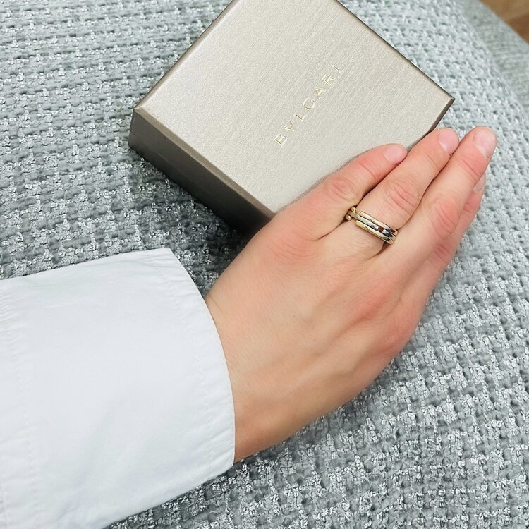 Bvlgari Tri Colour Gold Collapsible Ring