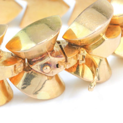 Vintage 1940s French Retro Fancy Link 18ct Yellow Gold Bracelet