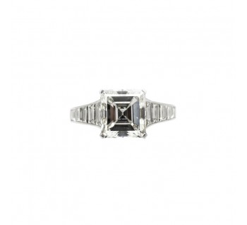 Emerald-Cut 3.02ct Diamond and Platinum Engagement Ring