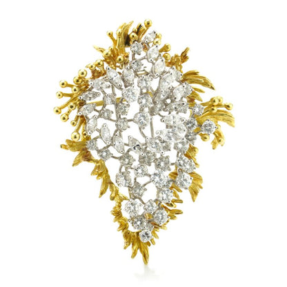 Vintage 6ct Diamond Changeable Brooch in 18ct Gold