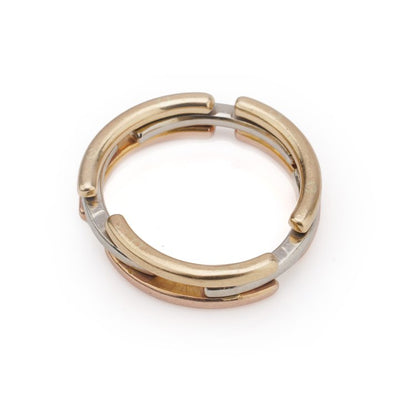 Vintage Bvlgari 18ct Tri Colour Gold Collapsible Ring