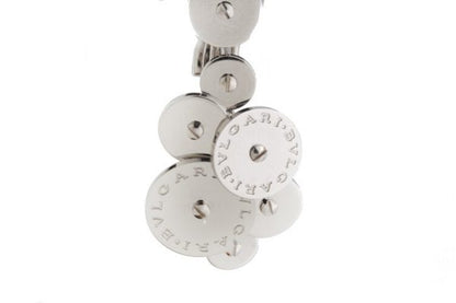 Bvlgari 18ct White Gold Disc Cluster Drop Earrings; striking pair of vintage Bulgari 18ct gold earrings, post and clip fittings, Circa 1990s