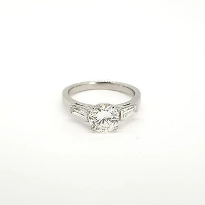 GIA Certified 1.09ct Diamond Solitaire Engagement Ring in Platinum F colour