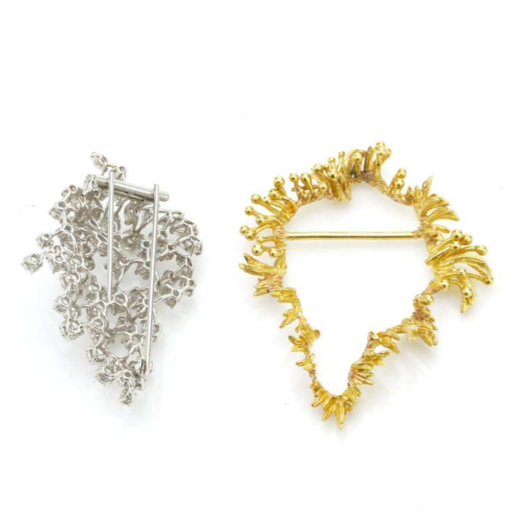 Vintage 6ct Diamond Changeable Brooch in 18ct Gold