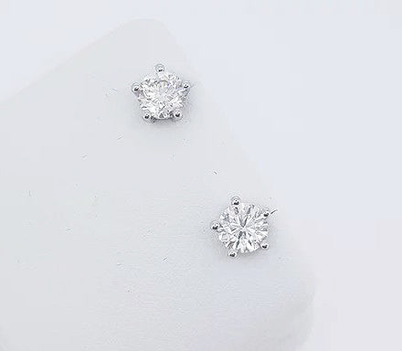 1.80ct Diamond Single Stone Stud Earrings, G/H colour, SI2 clarity, 1.80 carats, five-claw set, 18ct white gold