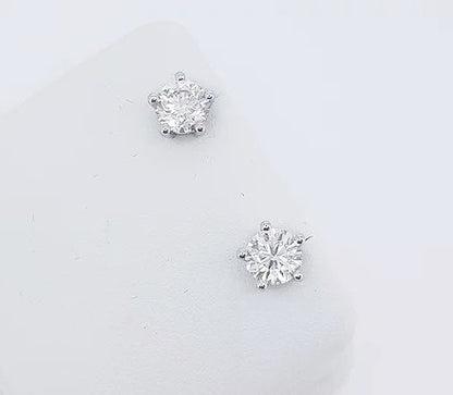 1.80ct Diamond Single Stone Stud Earrings, G/H colour, SI2 clarity, 1.80 carats, five-claw set, 18ct white gold