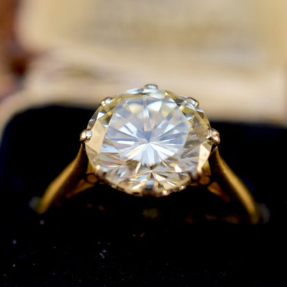 4.06ct Diamond Solitaire Engagement Ring in 18ct Yellow Gold