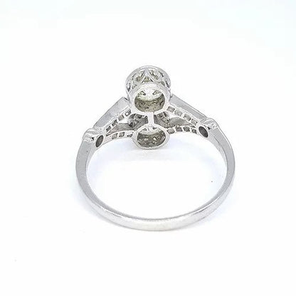 1.60ct Two Stone Diamond Ring; two brilliant diamonds, collet set with openwork under-gallery, diamond set split shoulders, 18ct white gold