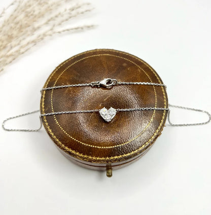 Diamond Heart Pendant Necklace in 18 Carat White Gold