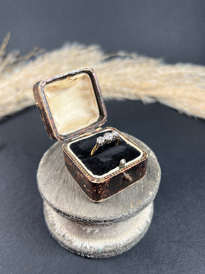 Preloved 18 ct Yellow Gold, 3 Stone Diamond Engagement Ring