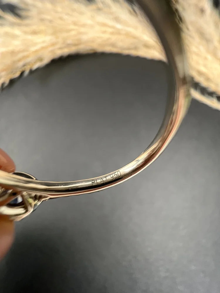 Sapphire And Diamond Cluster Trilogy Ring In Platinum