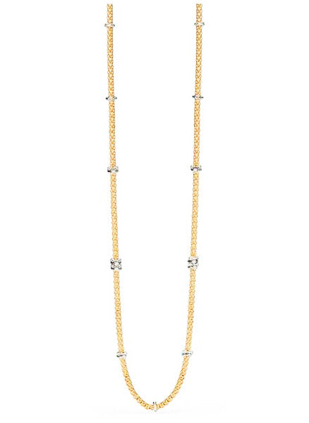 FOPE Flex'It Prima Necklace with Diamond Set Rondels, 18ct Gold