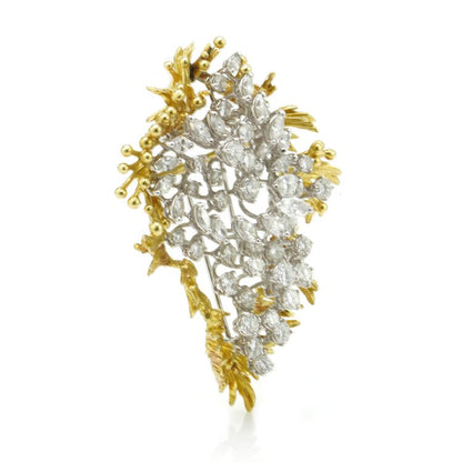 Vintage 6ct Diamond Changeable Brooch in 18ct Gold