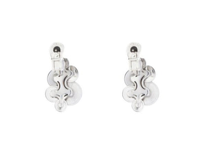 Bvlgari 18ct White Gold Disc Cluster Drop Earrings; striking pair of vintage Bulgari 18ct gold earrings, post and clip fittings, Circa 1990s