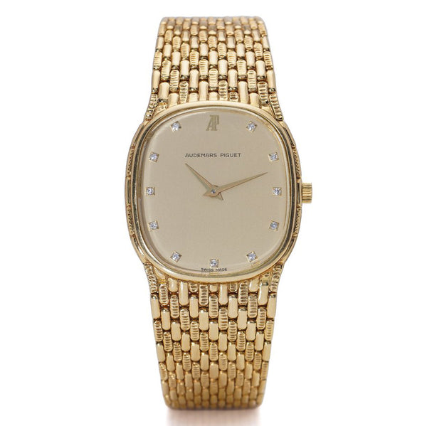 Vintage Audemars Piguet 18ct Yellow Gold Unisex Watch with Diamonds