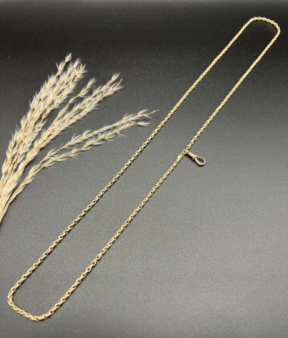 Antique 9 ct Rose Gold Faceted Belcher Chain: Edwardian Swivel Clip, 29.5 Inch