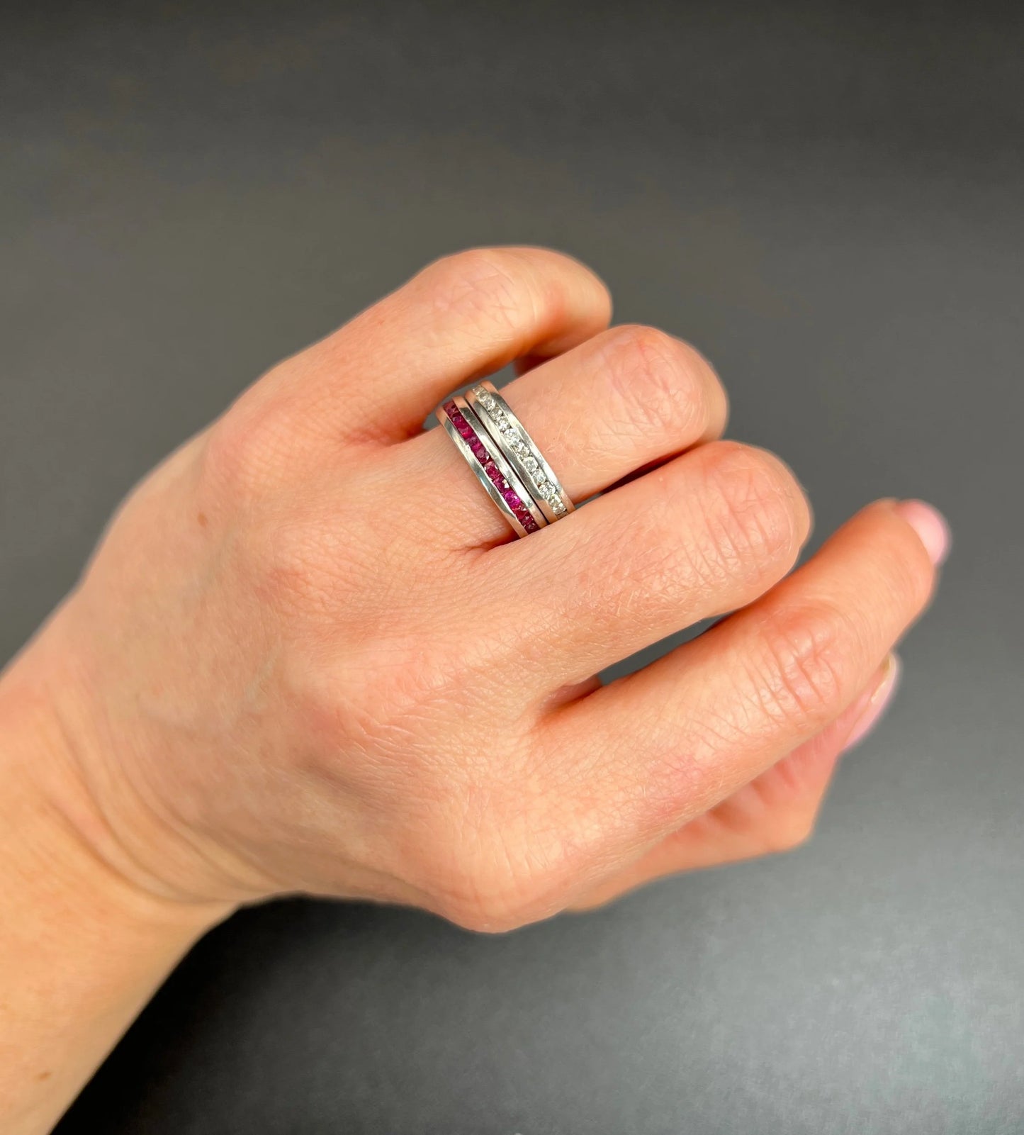 Vintage Platinum Brilliant Cut Diamond Full Eternity Ring, Circa 1980