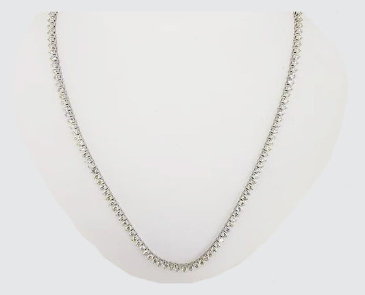 10.01ct Diamond Line Necklace; comprising of round brilliant-cut diamonds, claw-set and mounted in 18ct white gold. Total diamond weight 10.01 carats.
