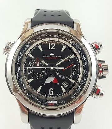 Jaeger LeCoultre Master Compressor Extreme World 46mm Stainless Steel Automatic Chronograph Watch, on black Jaeger-LeCoultre rubber strap, Circa 2000s, with Jaeger-LeCoultre box