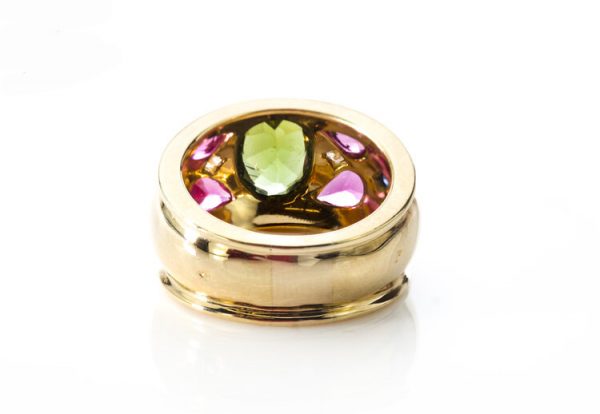 Cartier Multi Gem set 18ct Yellow Gold Ring, with Original Box