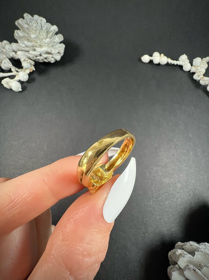 Vintage French 18 Carat Yellow Gold Princess Cut Diamond Single Stone Ring, Circa 1980