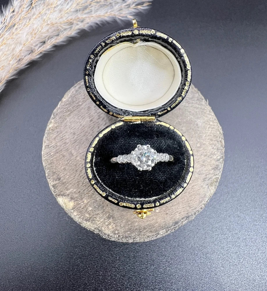 Antique Diamond Engagement Ring In Platinum