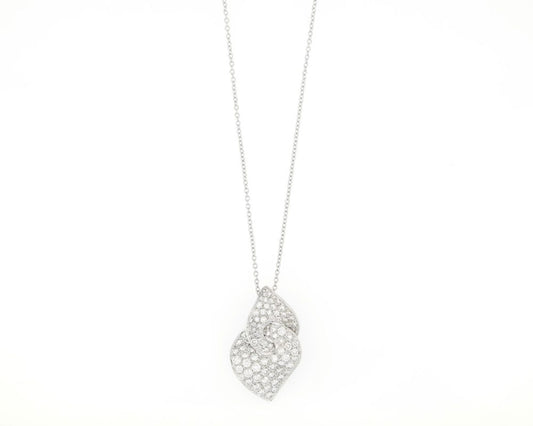 Diamond Set Pendant Necklace, 18ct White Gold