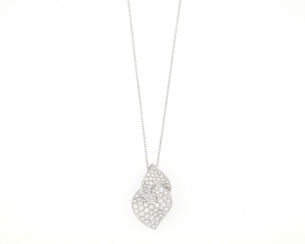 Diamond Set Pendant Necklace, 18ct White Gold
