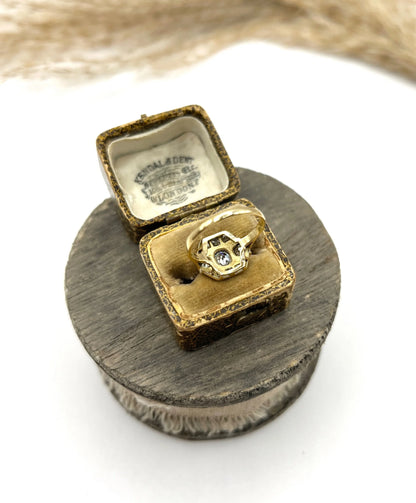 Antique 18 ct Gold And Platinum, 1920's Art Deco Diamond Engagement Ring