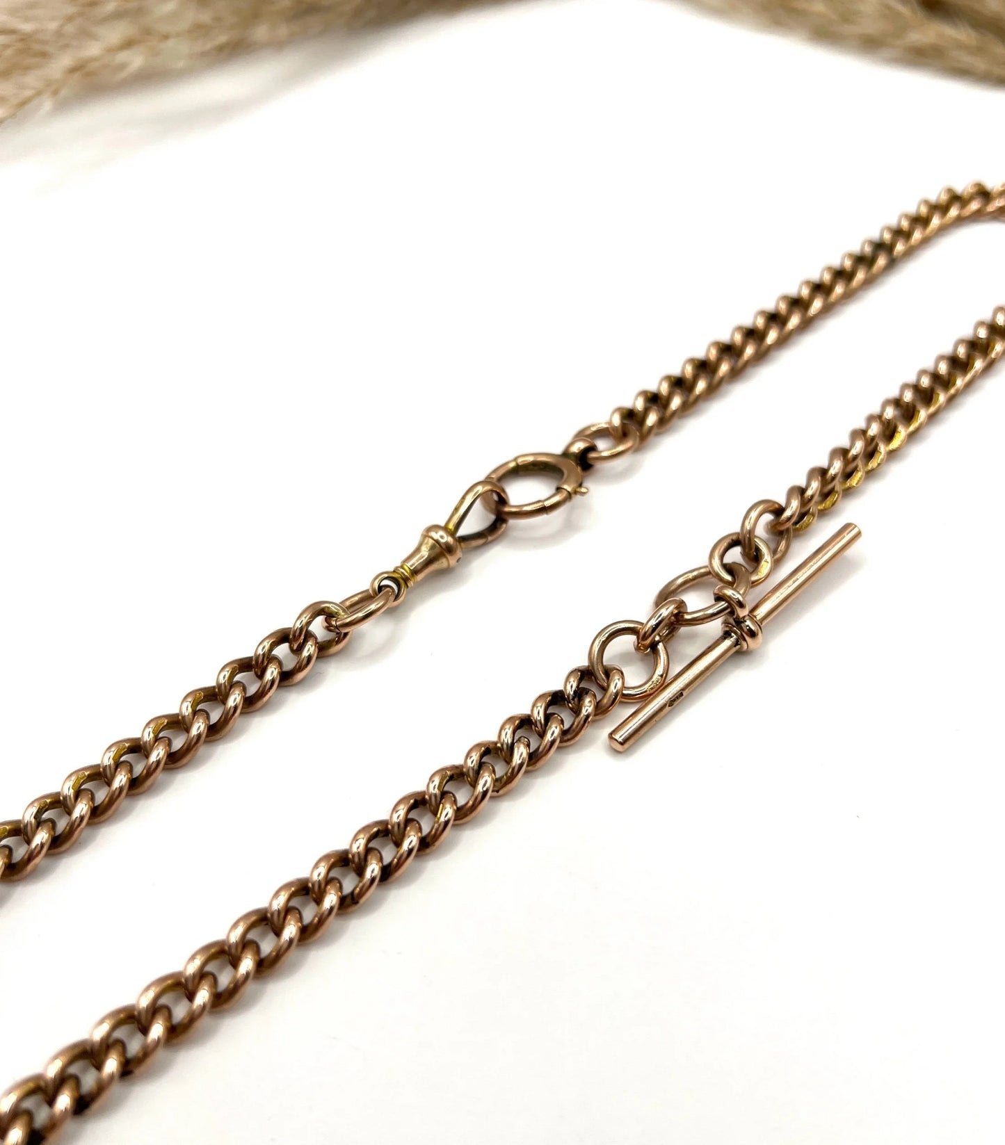 Victorian 9 Carat Rose Gold Albert Chain Necklace, Circa 1880