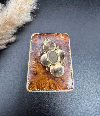 Antique Victorian Agate And Diamond Locket In 15 Carat Yellow Gold