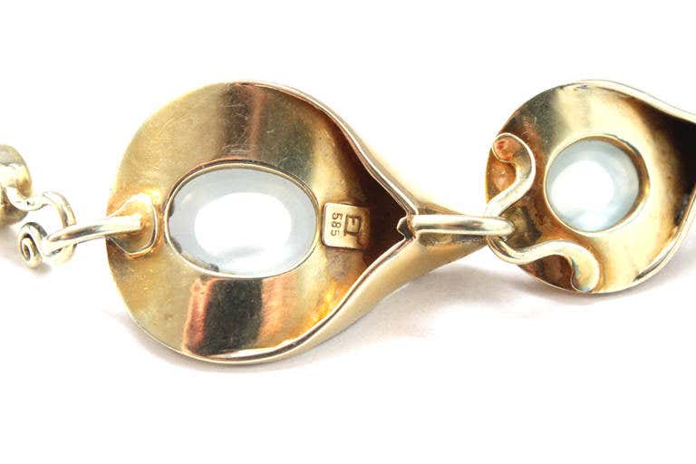 Vintage 1930s Moonstone and Gold Necklace by Elizabeth Treskow