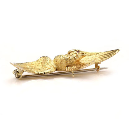 Antique 22ct Yellow Gold Flying Eagle Brooch
