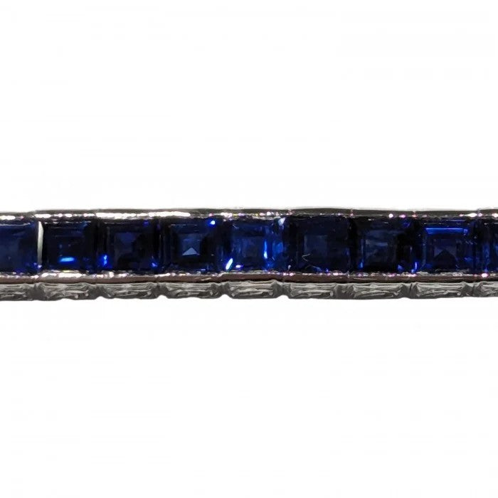 Modern 7.36ct Sapphire Line Bracelet in Platinum