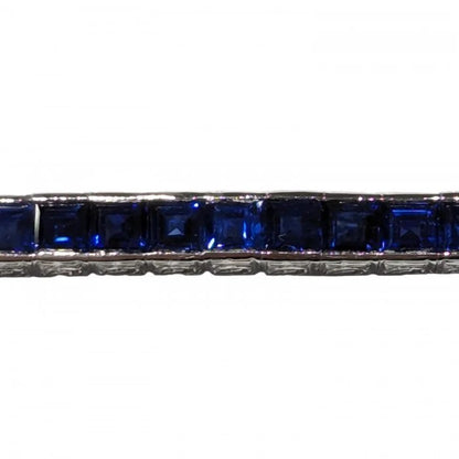 Modern 7.36ct Sapphire Line Bracelet in Platinum
