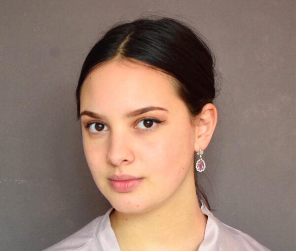 Antique Edwardian Pink Topaz and Diamond Cluster Drop Earrings