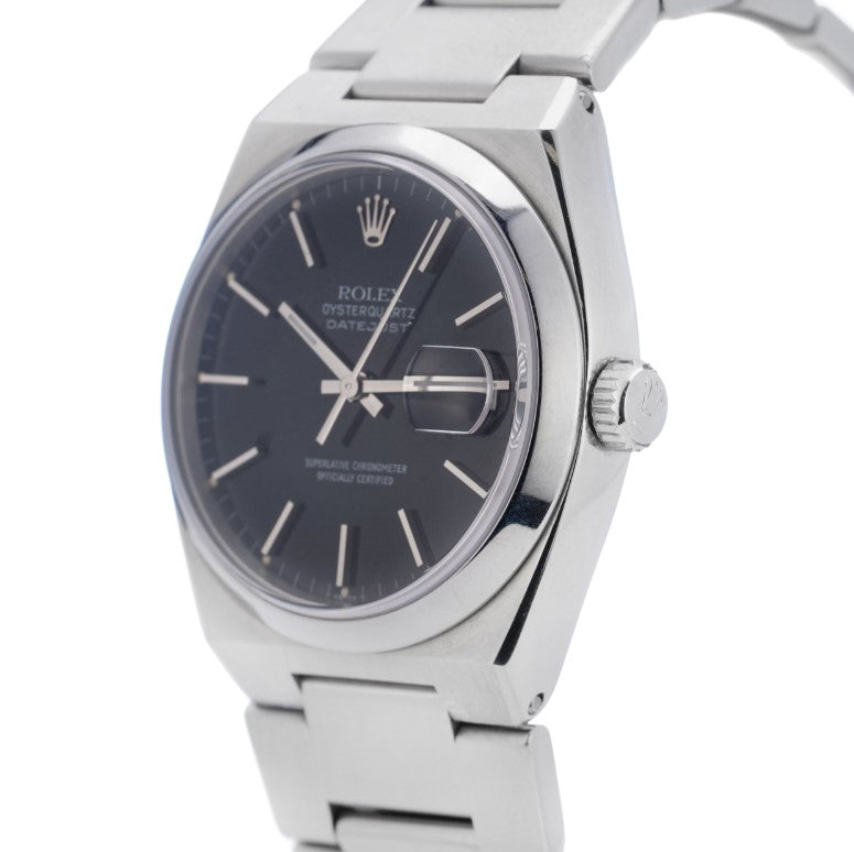 Vintage Rolex Oysterquartz Datejust 17000 Steel Watch with papers