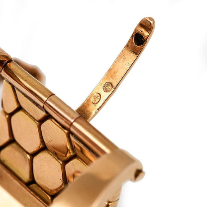 Vintage 18ct Yellow Gold Articulated Buckle Bracelet with Pink Sapphire and Diamonds