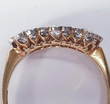 Antique Edwardian Triple Cluster Old Cut Diamond Ring