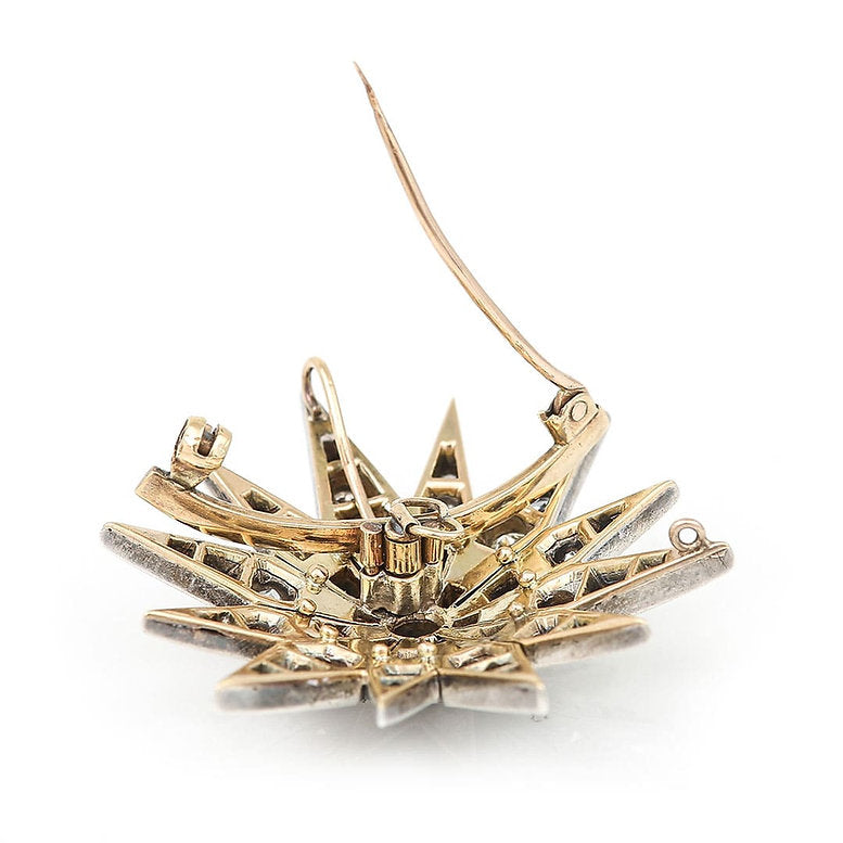 Vintage 2.3ct Diamond Star Brooch Pendant