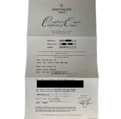 Patek Philippe Twenty-4 18ct White Gold and Diamond 4908 Quartz Watch with box and papers