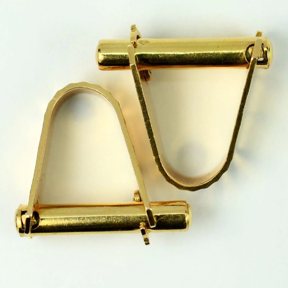 Mecan Elde French 18ct Yellow Gold Stirrup Cufflinks
