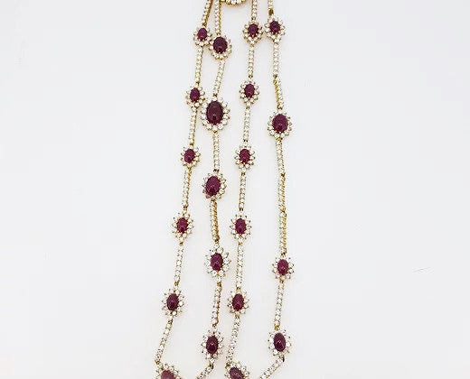 Natural Burma Ruby and Diamond Cluster Necklace, 15.00cts, Certified