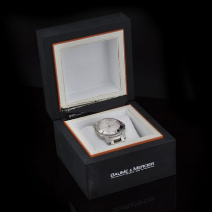 Baume and Mercier Capeland 44mm Stainless Steel Automatic Chronograph Watch with Box